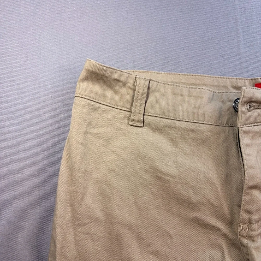 Dickies Girl's Bootcut Mid Rise Pant Flat Front Beige Khaki Tan Pants Size 5